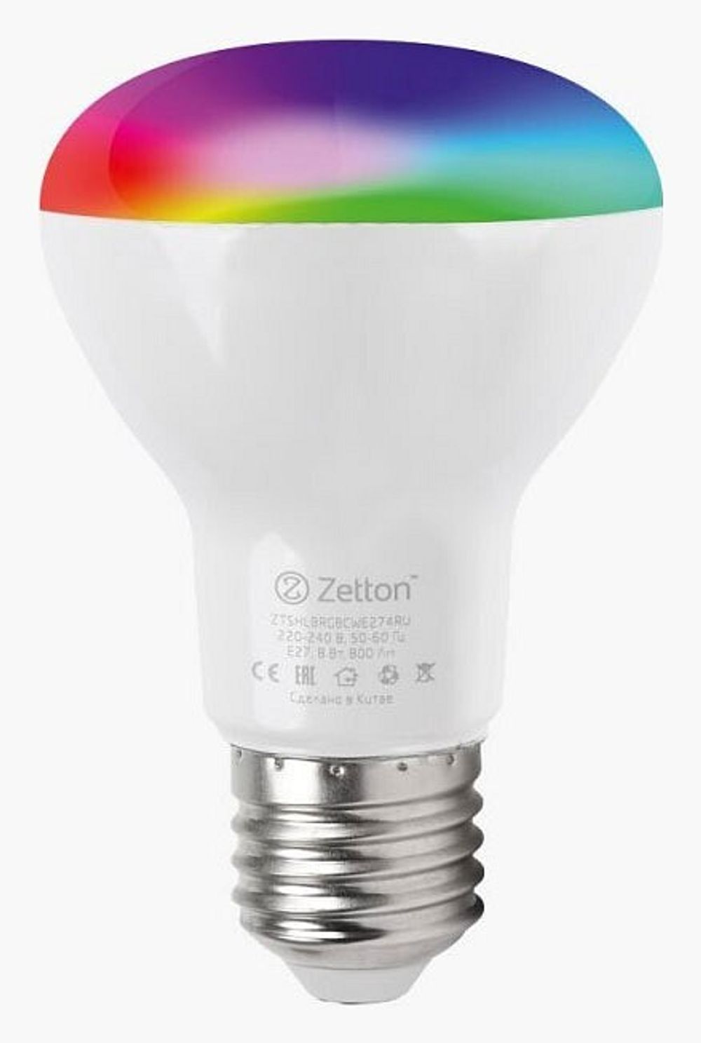 Лампа светодиодная с управлением через Wi-Fi Zetton Smart Wi-Fi Bulb E27 8Вт 6500K ZTSHLBRGBCWE274RU