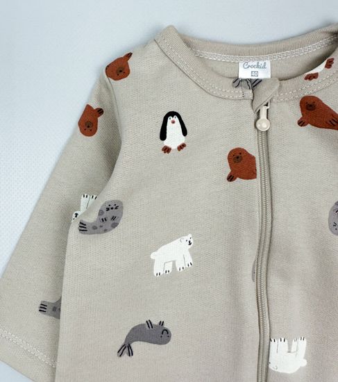 Комбинезон из футера с начесом "Северные зверята"