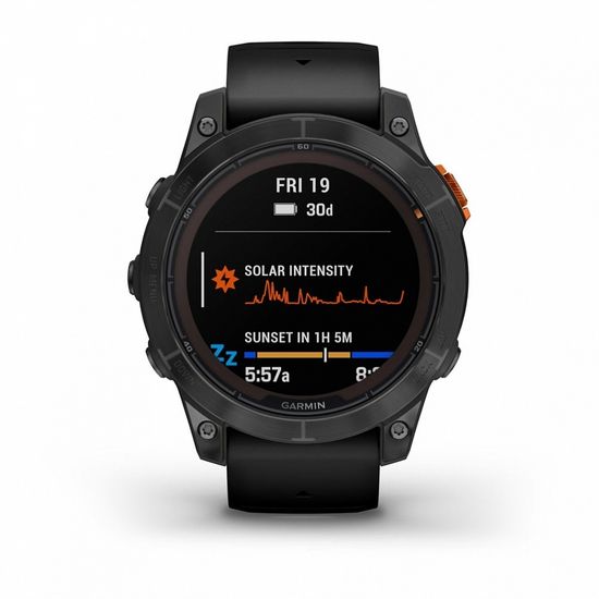 Умные часы Garmin Fenix 7 Pro Solar Edition серый с черным ремешком