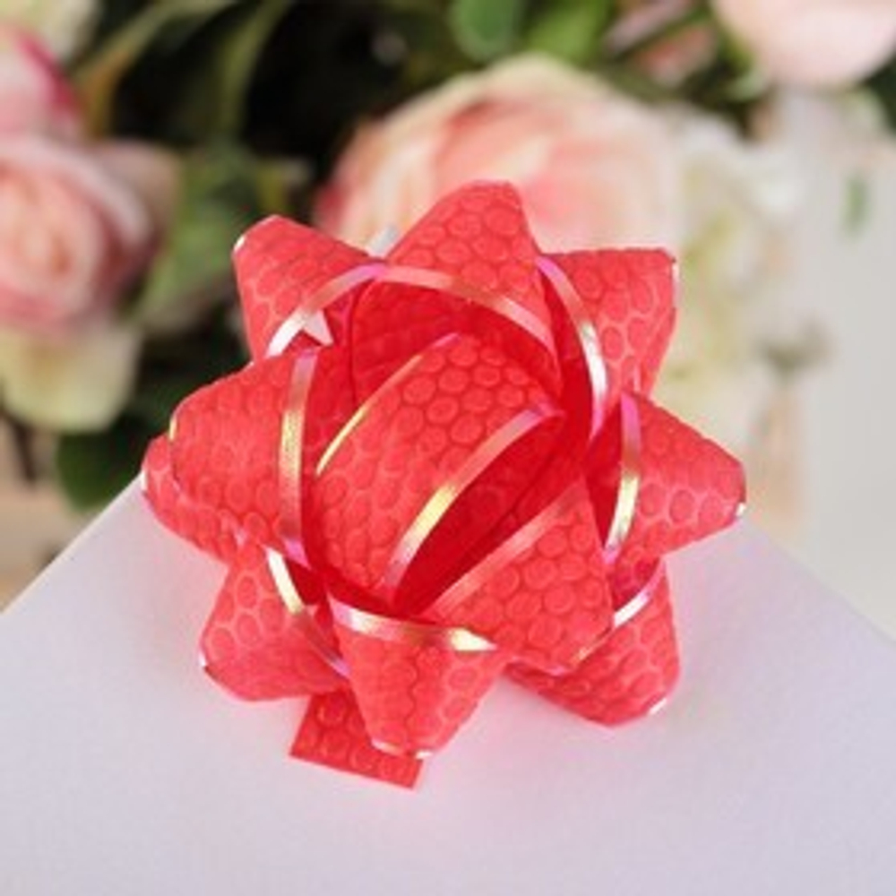 Бант-звезда №7,5 "Соты", цвет красный, шт