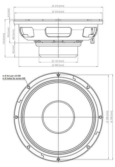 EIGHTEEN SOUND 12NMB1000/8 - динамик среднебасовый, неодим, 8 Ом, 600 Вт AES, 102 дБ, 60...3000 Гц