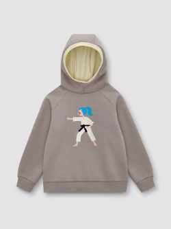 Худи серо-бежевый ЕДИНОБОРСТВА