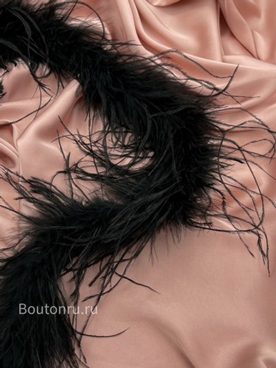 Боа страус 2 нити черное