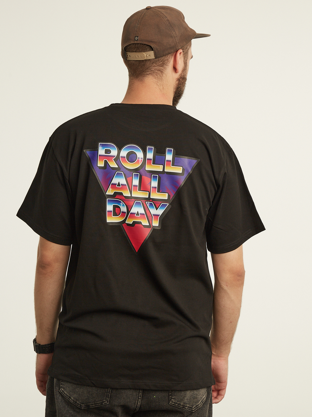 Футболка RollAllDay Retrowave черная