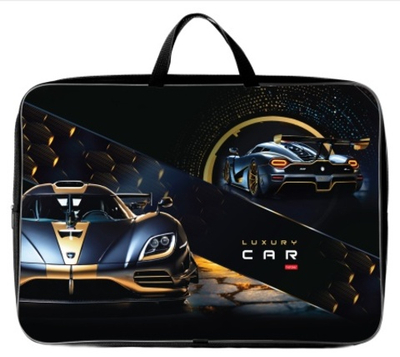 Сумка Текстильная с РУЧКАМИ А3ф 475х345х40мм для тетрадей- Luxury Car- в индив.упак.