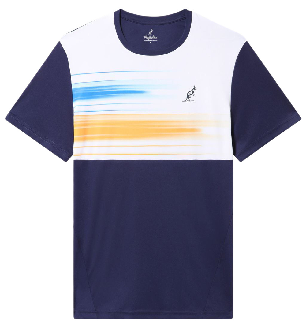 Теннисная футболка Australian Ace T-Shirt Brush Line Print - Blue