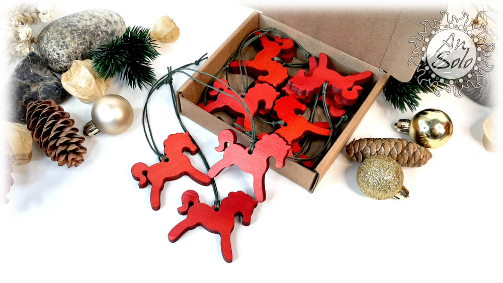 Набор ёлочных игрушек "Красная лошадка"