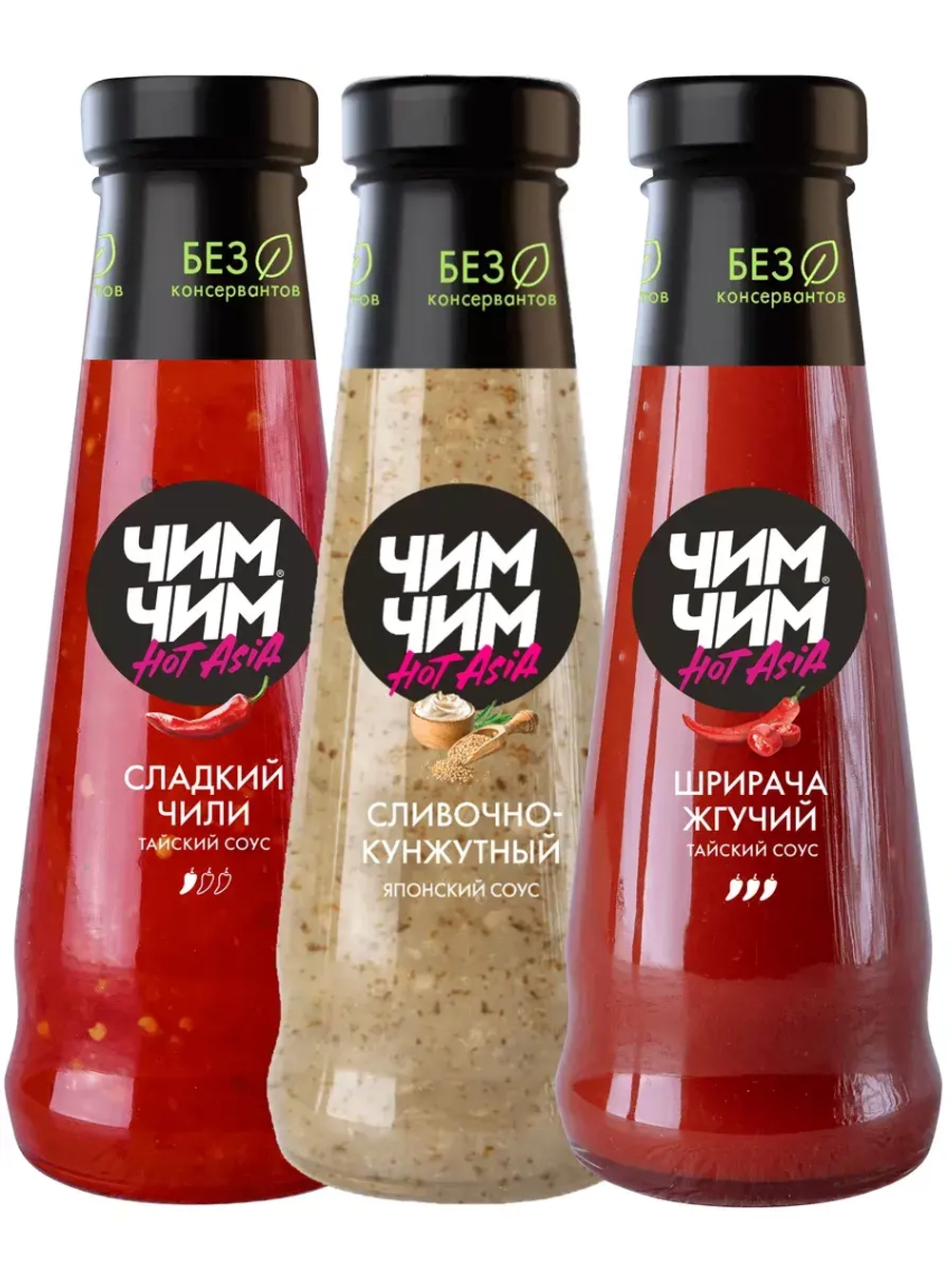 Сладкий Чили, Сливочно-Кунжутный, Шричача 210 г * 3 шт