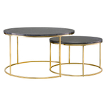 Набор из 2-х журнальных столиков hans, D60 см и D80 см, черный мрамор