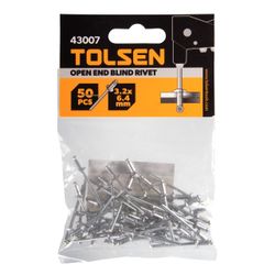 TOLSEN (TT43007) Набор заклепок алюминиевых, 3,2 х 6,4 мм, 50 шт