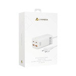 Сетевое зарядное устройство LYAMBDA мощностью 100 Вт (2 USB-C, 2 USB-A) (GaN) (SLT-100-Pro) Настольный многопортовый мощный адаптер питания. Есть поддержка PD 3.0 и QC 3.0. Есть LED-индикация