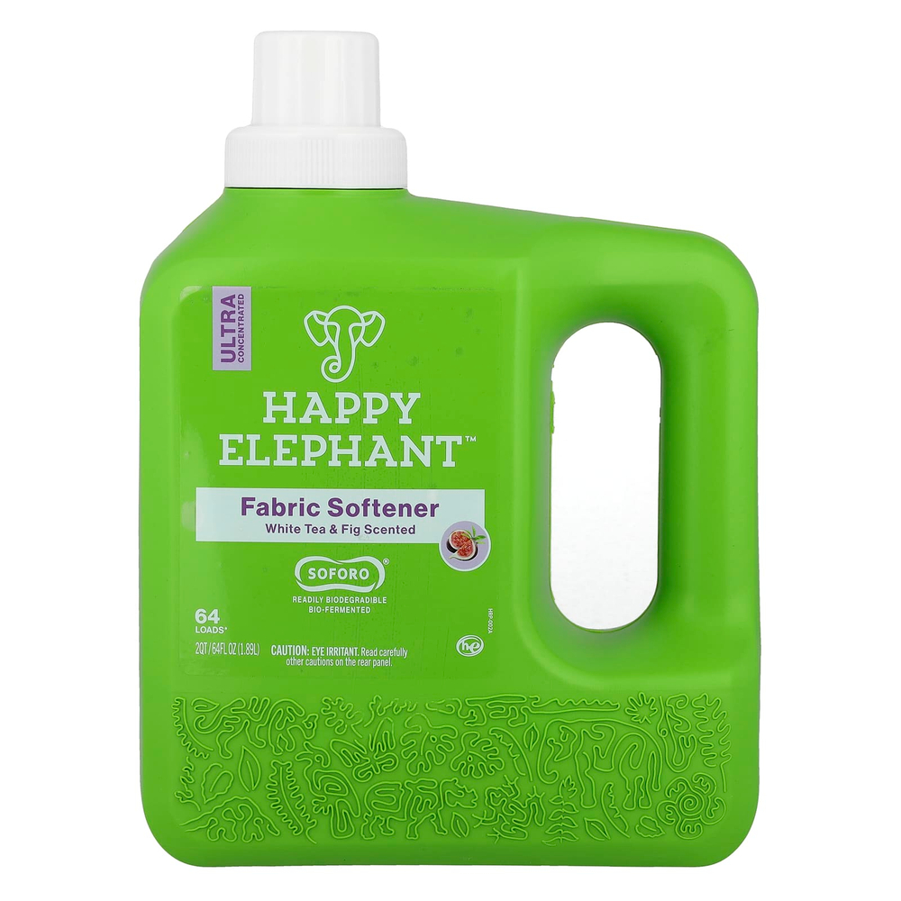 Happy Elephant, Кондиционер для белья, белый чай и инжир, 1,89 л (64 жидк. Унции)