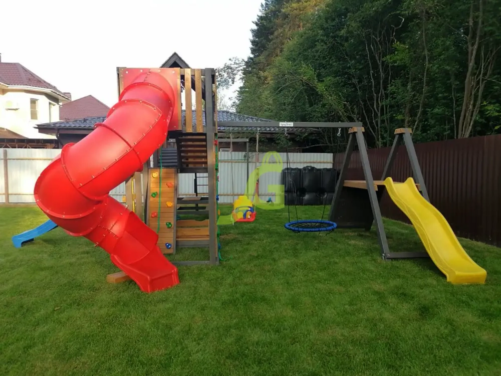 Детская площадка IgraGrad Панда Фани Мостик 2 с трубой 2,1м