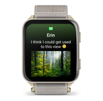 Garmin Venu X1 мягкий золотой с титановой задней крышкой и нейлоновым ремешком цвета французский серый