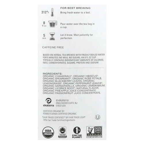 TAZO, Regenerative, травяной чай, органическая успокаивающая ромашка, без кофеина, 16 чайных пакетиков, 20 г (0,73 унции)