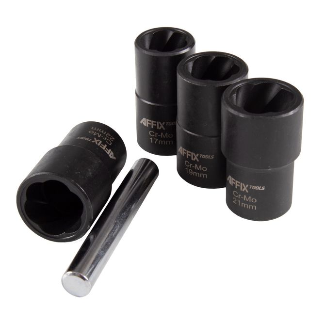 AFFIX (AF10930005C) Набор торцевых головок для поврежденных гаек и болтов, 17-22 мм, кейс, 5 предметов