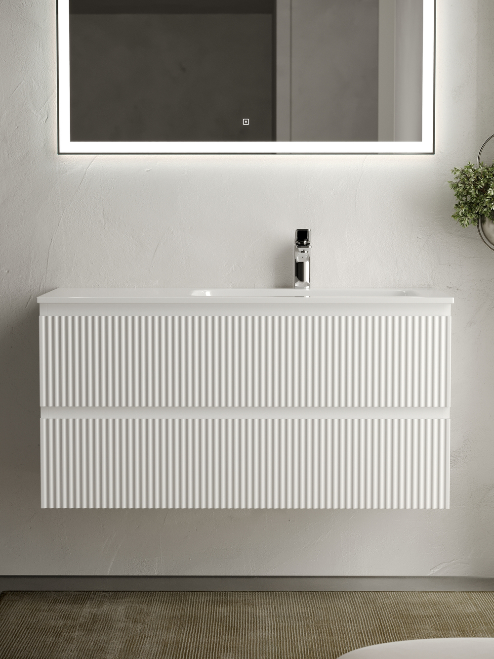 Тумба с раковиной Sancos Snob R 100 см SNR100RW правая, bianco