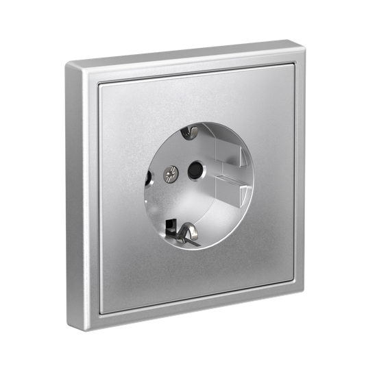 Розетка ArtGallery 16А с заземл. со шторками быстрозажим. клем. механизм алюм. SE GAL000345S