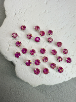 Шатоны 4 мм, Розовый радужный в серебре, 25 шт