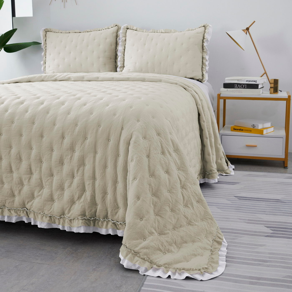 Покрывало 230x250 Sofi De MarkO Элизабет №15 бежево-белое