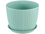 Кашпо Вязание 2,8л d180мм с поддоном, фисташковый