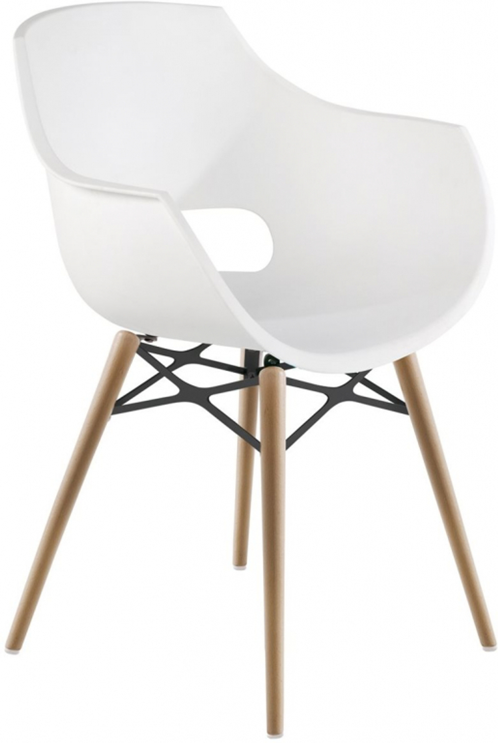 Кресло пластиковое Papatya Opal Wox Pro Beech, натуральный, белый