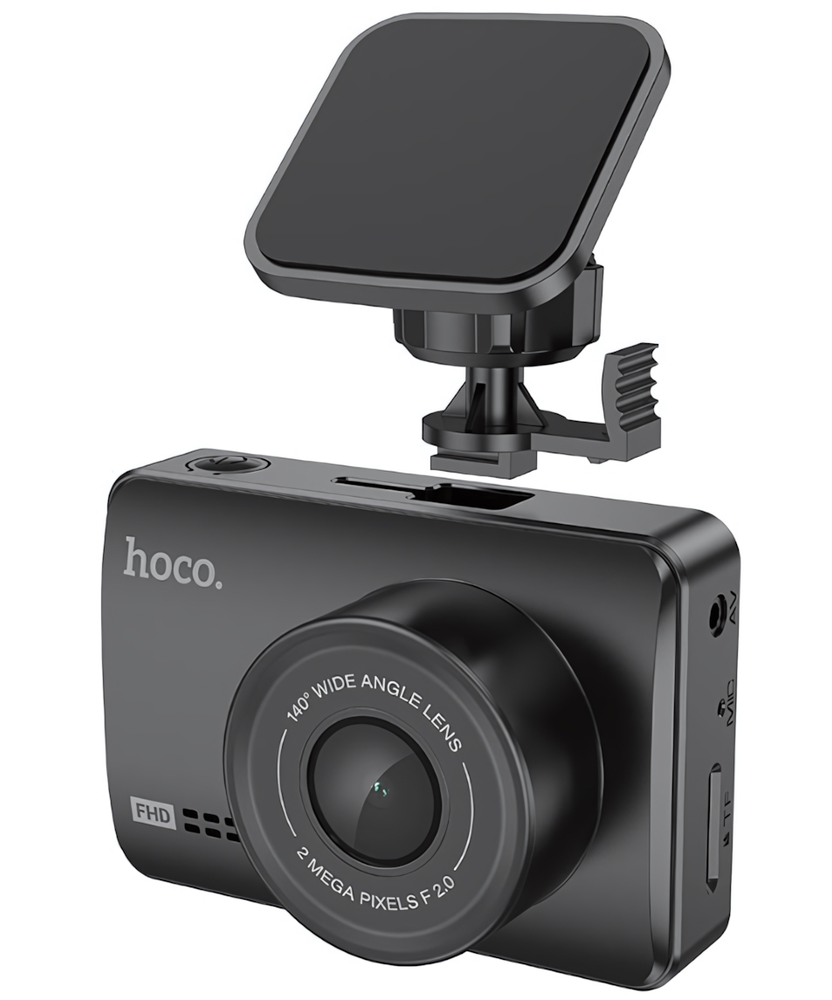 Видеорегистратор HOCO DV2, 2.45&quot;, 1080p, 140°, 200mAh, на скотч Black