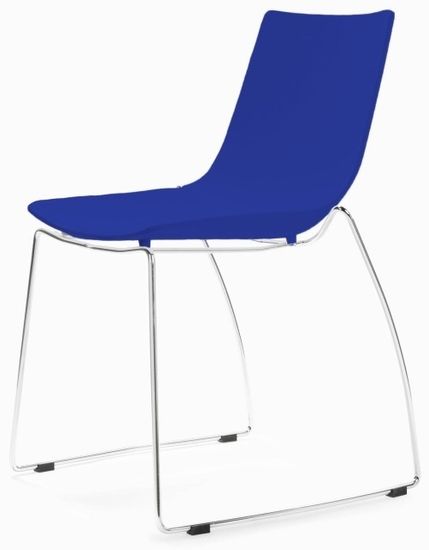 Стул Cafeteria ножки металл, сиденье синий пластик