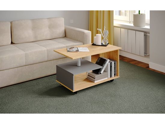 Стол журнальный КОНСУЛ-5 дуб крафт золотой / графит серый