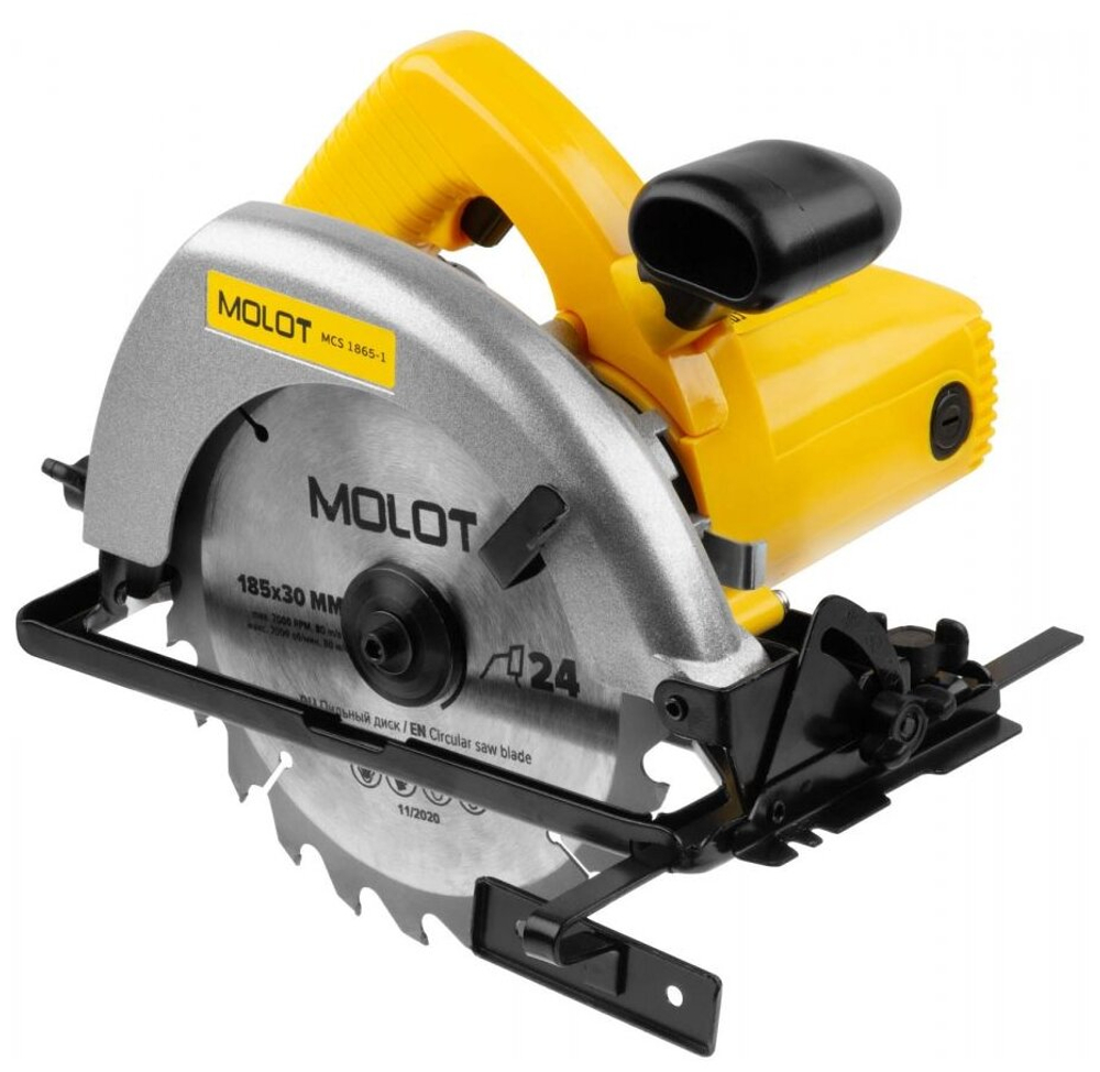 Циркулярная пила MOLOT MCS 1865-1 1200 Вт, 185х30 мм, до 65 мм (0329138)