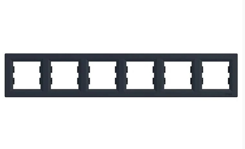 РАМКА ГОРИЗОНТАЛЬНАЯ С/У 6-ПОСТОВ АНТРАЦИТ ASFORA /SCHNEIDER/