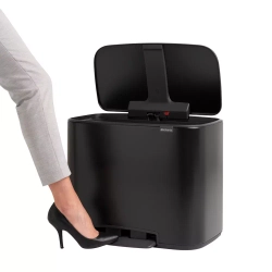Brabantia - Контейнер для мусора Bo 3х11л с сортировкой, черный / артикул   121104  / GTIN 8710755121104