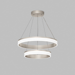 Подвесной светильник RING, ?600+400 мм, LED, 63Вт, 4000К, алюминий+акрил, сатин. никель
