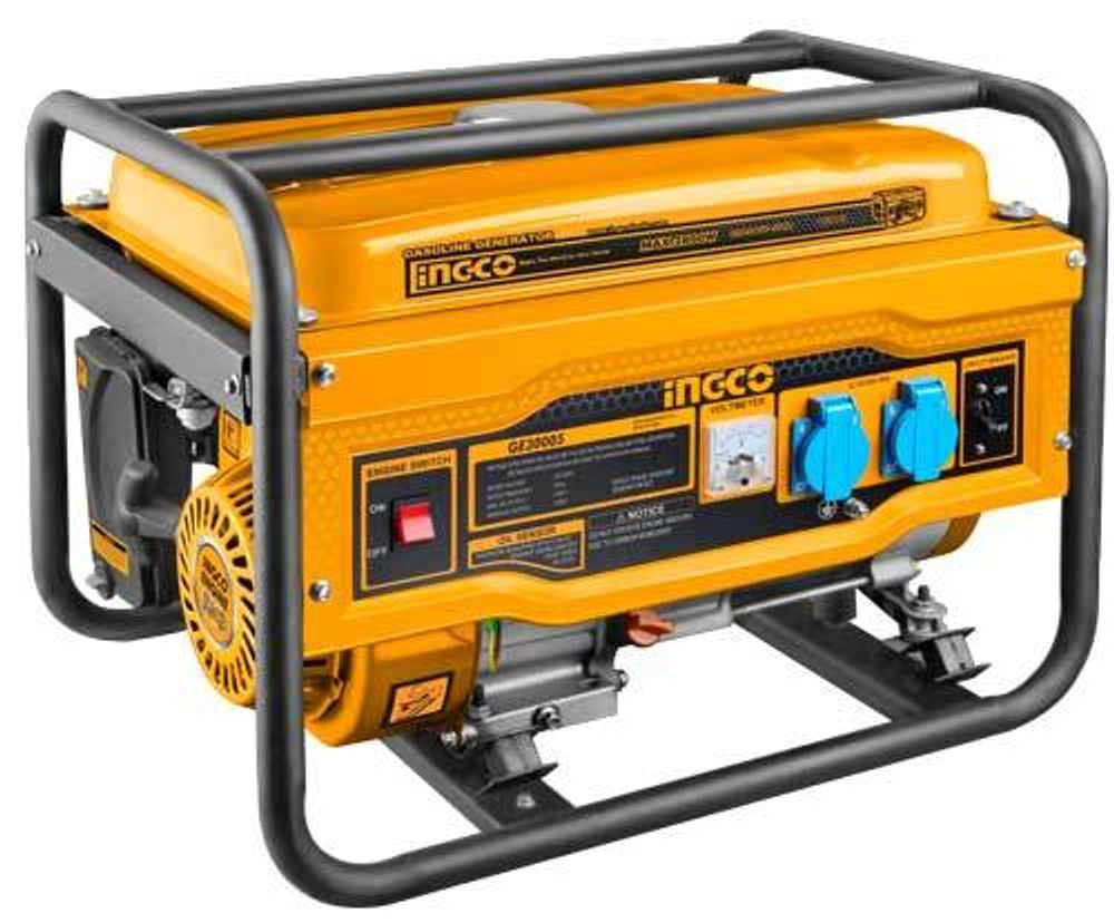 Бензиновый генератор 220В 2,5х2,8 кВт INGCO GE30005