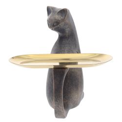 GAEM Фигурка декоративная "Кошка" с подносом, L18,5 W17 H18 см