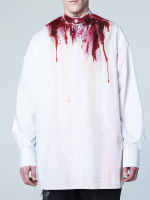 Рубашка "Калина" с окрашиванием. Бело-красная