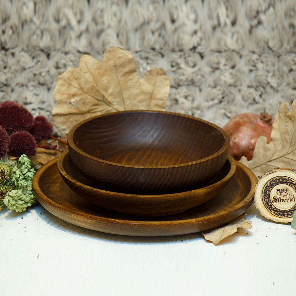 Набор деревянных тарелок Art of Siberia из сибирской пихты 3 шт. TN36