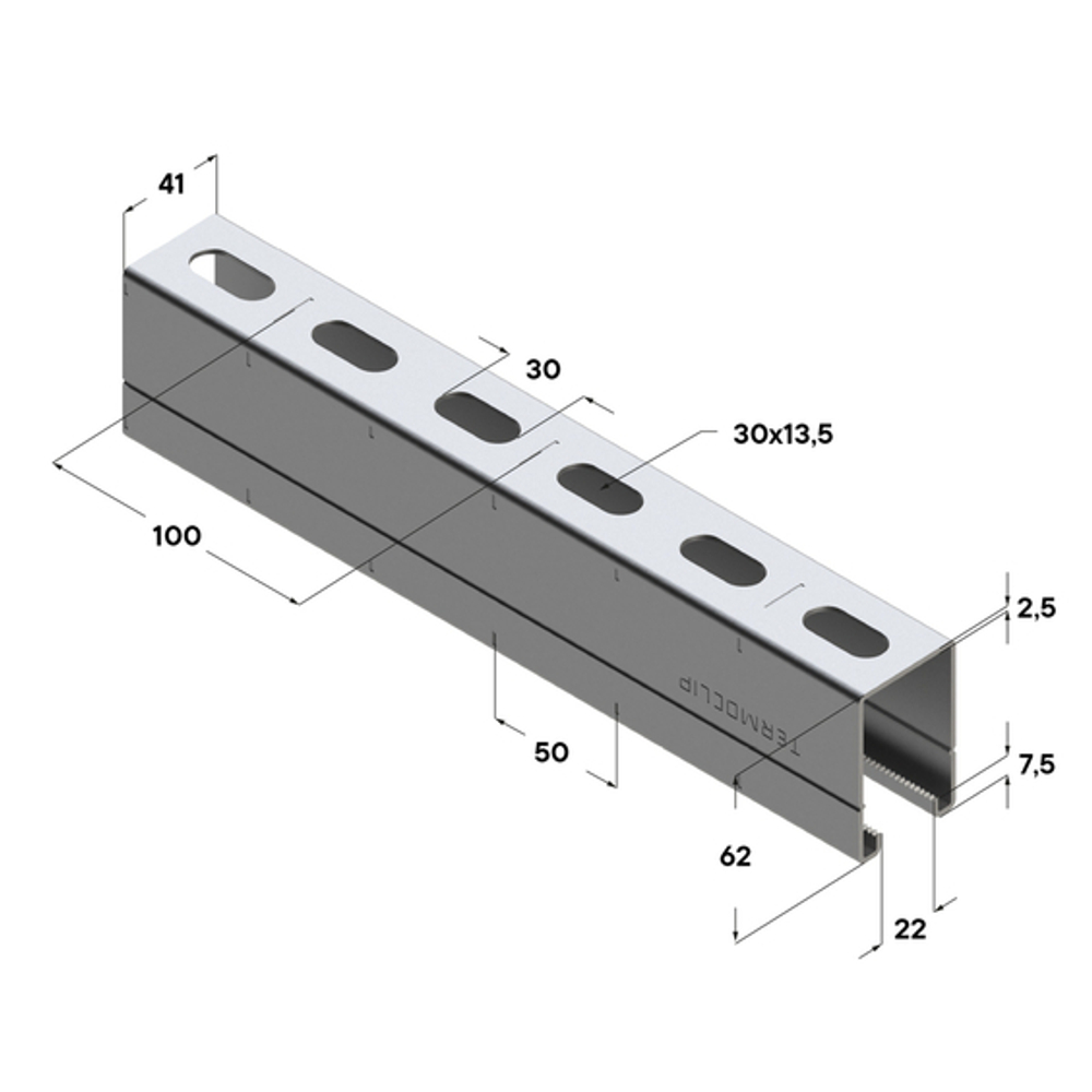 Профиль монтажный TSC 41x62x2,5 Zn275