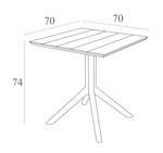 Стол пластиковый Paris Table 70