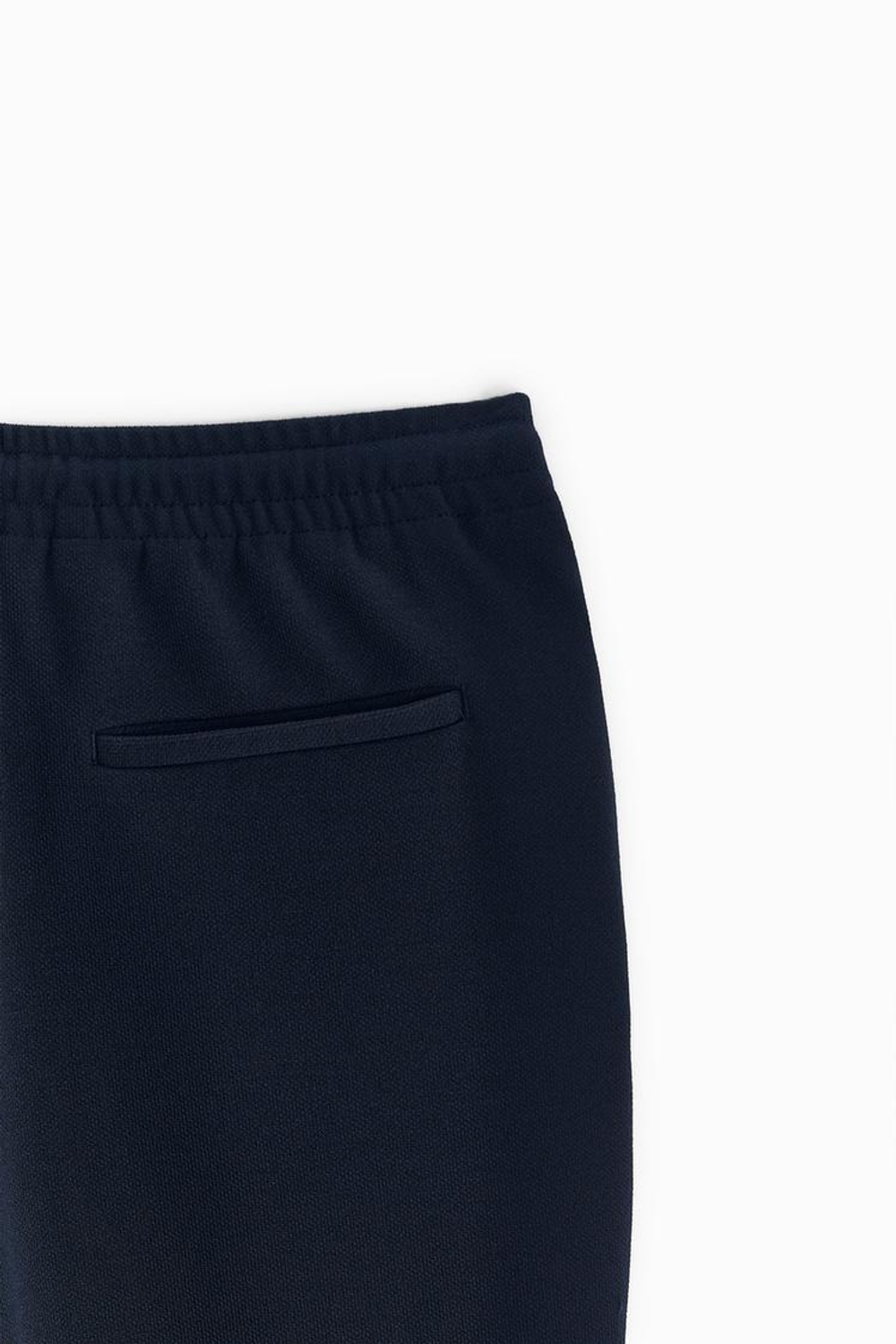 ZARA БРЮКИ EASY CARE С ПОЯСОМ НА ШНУРКЕ, МОРСКОЙ СИНИЙ