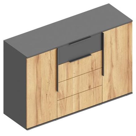 Комод с 4 ящ.,2 ств. МС "Стил", (Дуб/Темно серый), ЛДСП, Велес