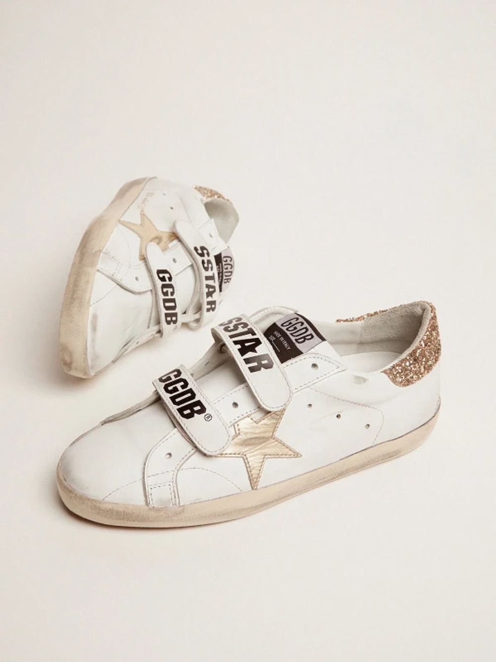 Кеды женские Old-School With Gold Star in Laminated Leather