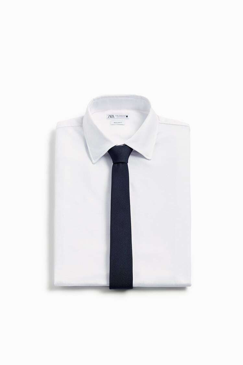 ZARA УЗКИЙ ГАЛСТУК ИЗ 100% ШЕЛКА, МОРСКОЙ СИНИЙ