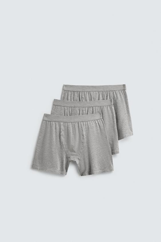 ZARA НАБОР ИЗ 3 ТРУСОВ-БОКСЕРОВ ИЗ МОДАЛЬНОЙ СМЕСИ, СЕРЫЙ