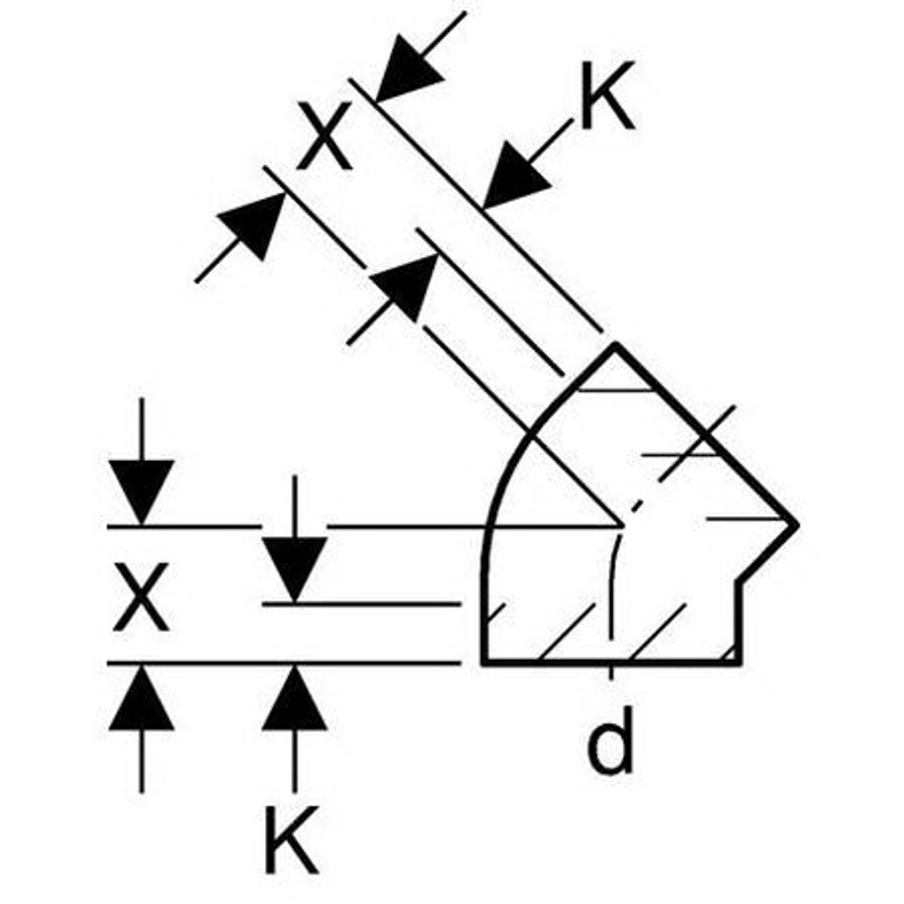 Отвод 45* Geberit HDPE d50 Арт.361.045.16.1
