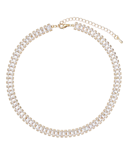 Колье багетные цирконы, золото