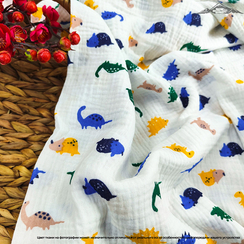 Муслин двухслойный принт №14 | ш.135 см | 120 г/м² | хлопок-100%