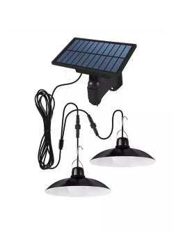 Садовый подвесной светильник на солнечной батарее Olean с 2 лампами, черный