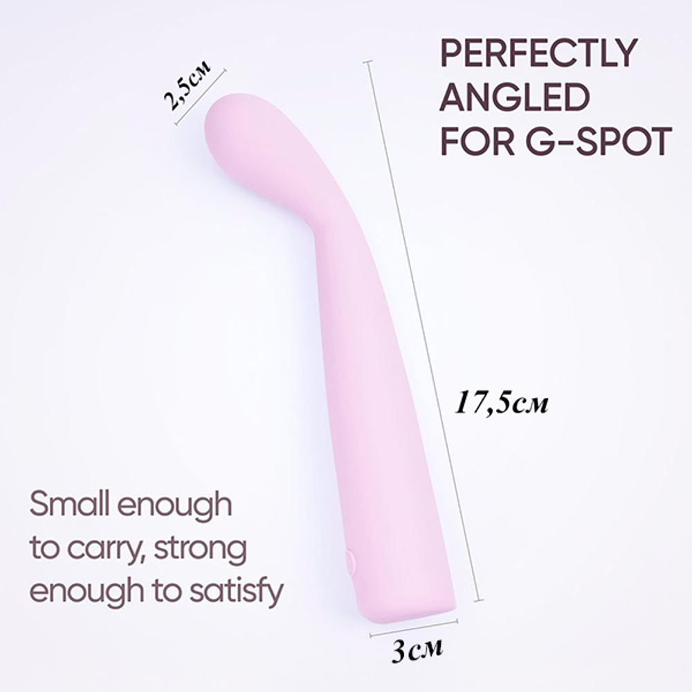 Розовый вибратор 17,5см с гладкой поверхностью для стимуляции точки G Selove TouchBend Slim Curved G-Spot Vibrator with Flexible Neck Pink