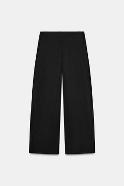 ZARA БРЮКИ В ПОЛОСКУ С ЗАЩИПАМИ — ZW COLLECTION, ЧЕРНЫЙ